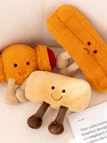 Nowa zabawka z kreskówki jajko wypchane wyraz jedzenie chleb tostowy seria śniadanie lalka zabawna dekoracja poduszka dziecko komfort lalka prezenty świąteczne