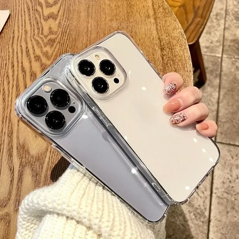 Luksusowe przezroczyste etui z miękkiego akrylu na telefon iPhone 16 15 Pro Max 11 12 13 14 15 Pro XS XR 7 8 Plus Wstrząsoodporna obudowa