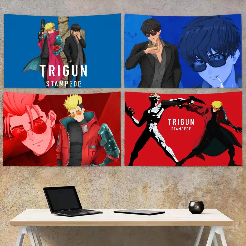 Classic Anime T-TRIGUN STARGAZE Tapestry Microfiber Tapestry Wall Hanging Decor for Bedroom Living Room Home Outdoor Festival
