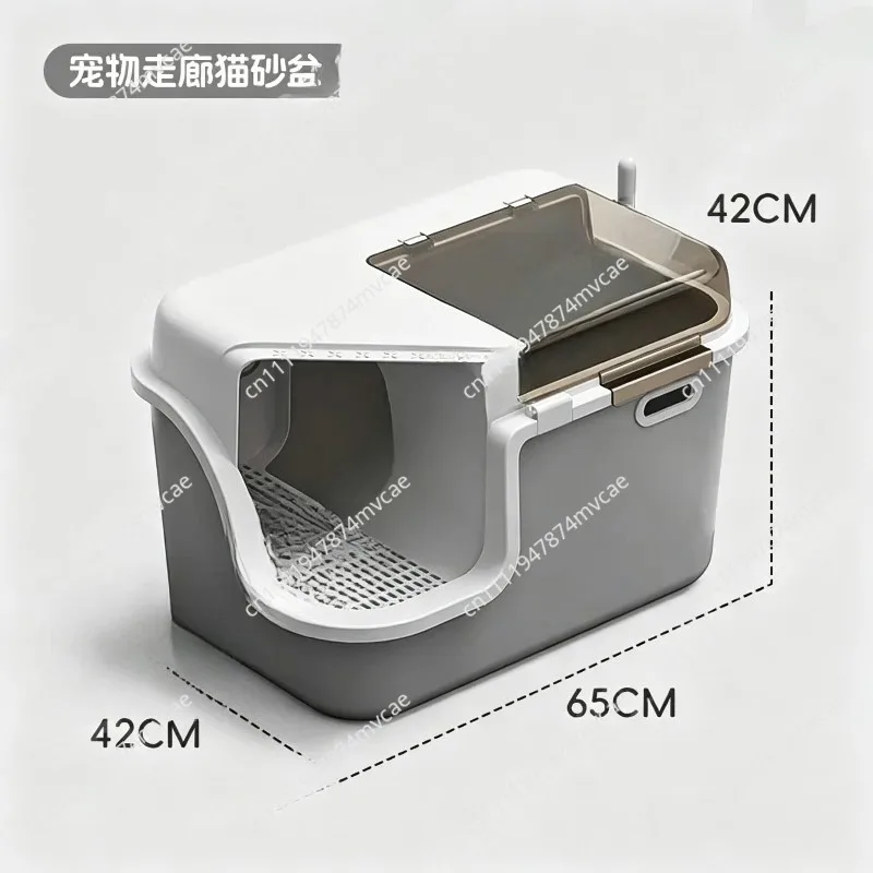 Suitable for Corridor Cat Litter Box Fully Enclosed Oversized Anti-splash Deodorant  Flip Cover and Raised Cat Toilet