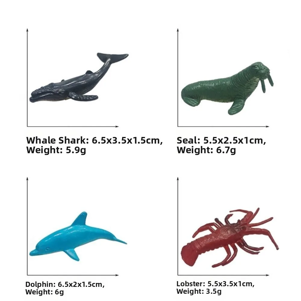 Plastic Sea Life Toy Model Multicolor Realistic Appearance Whale Shark Toy Animal Figures Simulated Design Marine Animals Toy
