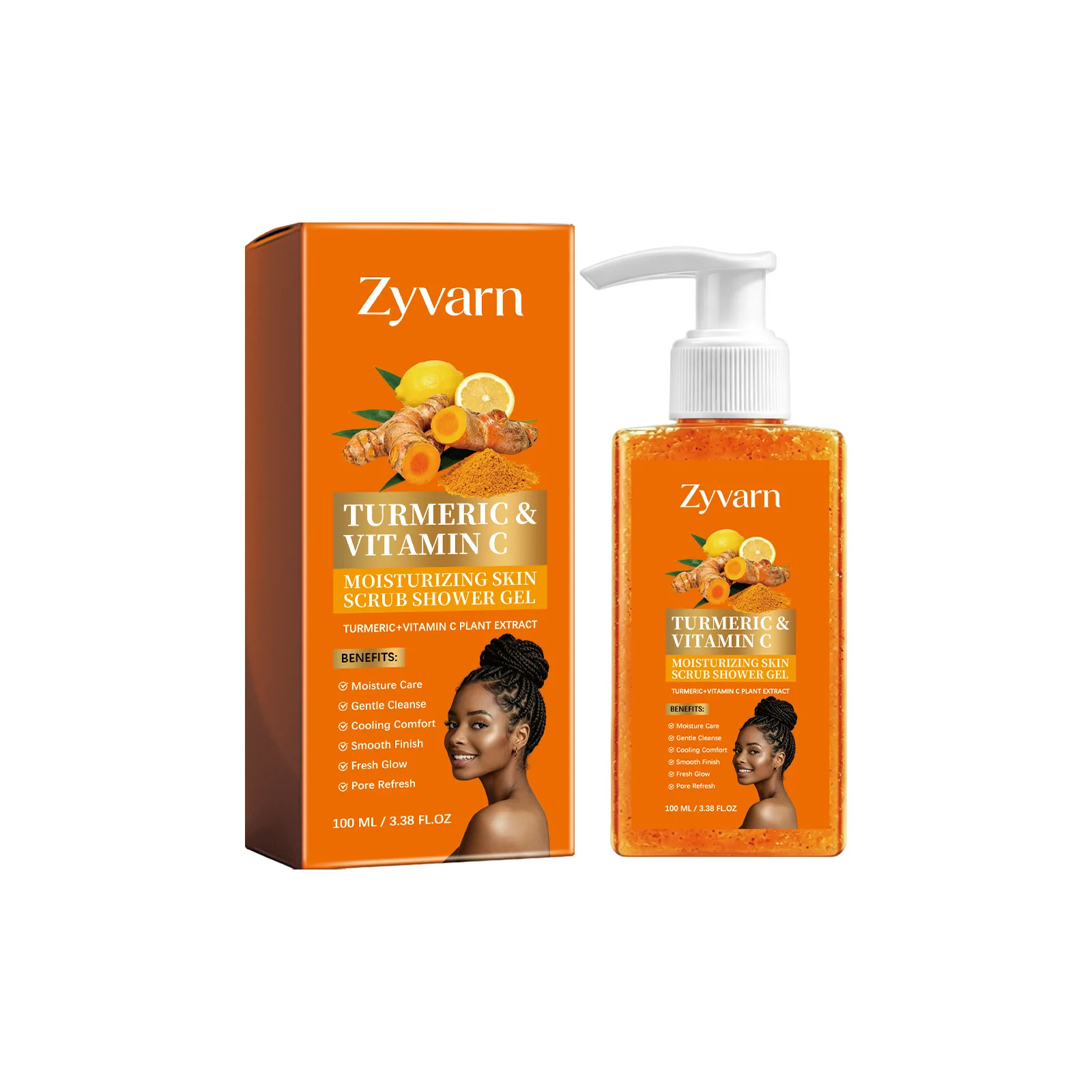 Turmeric Body Wash Deep Cleansing Smoothing Skin Care Remove Stubborn Odors Moisturizing Nourishing Vitamin C Body Wash 100ml