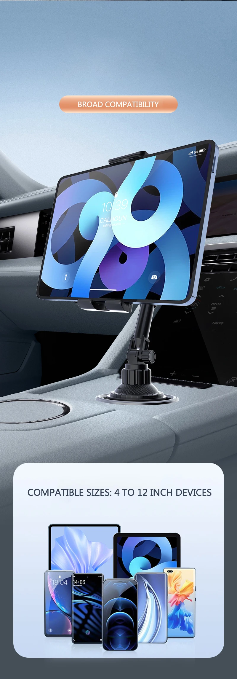 Universal Auto Tasse Tablet Ständer Telefon Halter Handy Halter Trinken Flasche iPad Halterung Unterstützung Smartphone Handy Pad 11 zoll – Detail 7