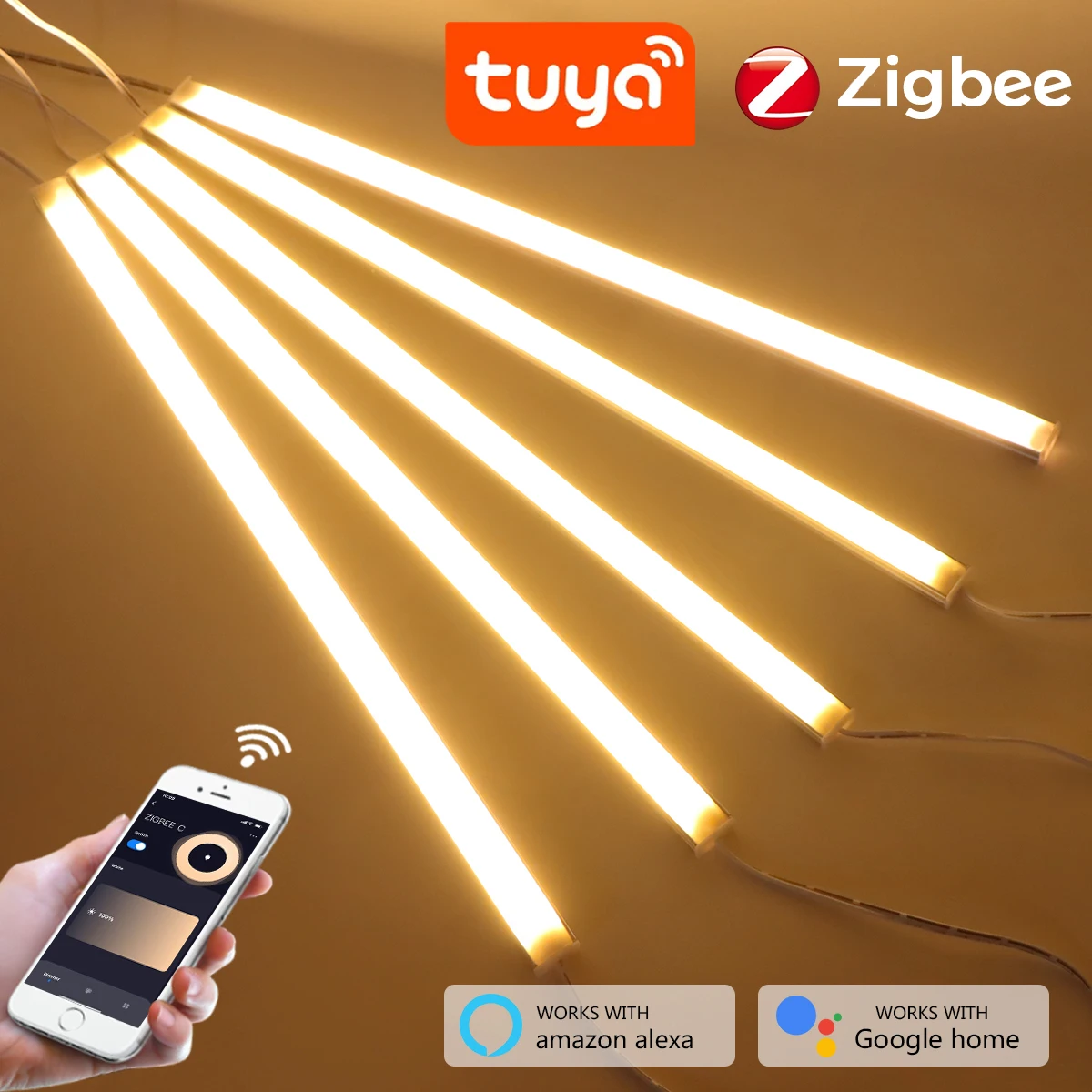

Zigbee 3.0 Tuya Series Connection Светодиодная панель освещения шкафа с регулируемой яркостью Приложение Голосовое управление Работа с Alexa Google Home для кухонной полки
