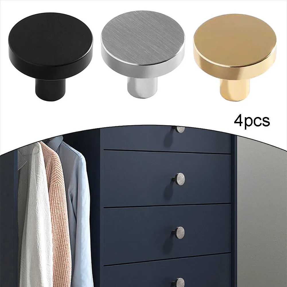 AaRound Cabinet Pulls DrawerHandleSIngle Hole Metal Handle Cabinet Drawer Knobs Kitchen Cupboard Door Furniture Hardware