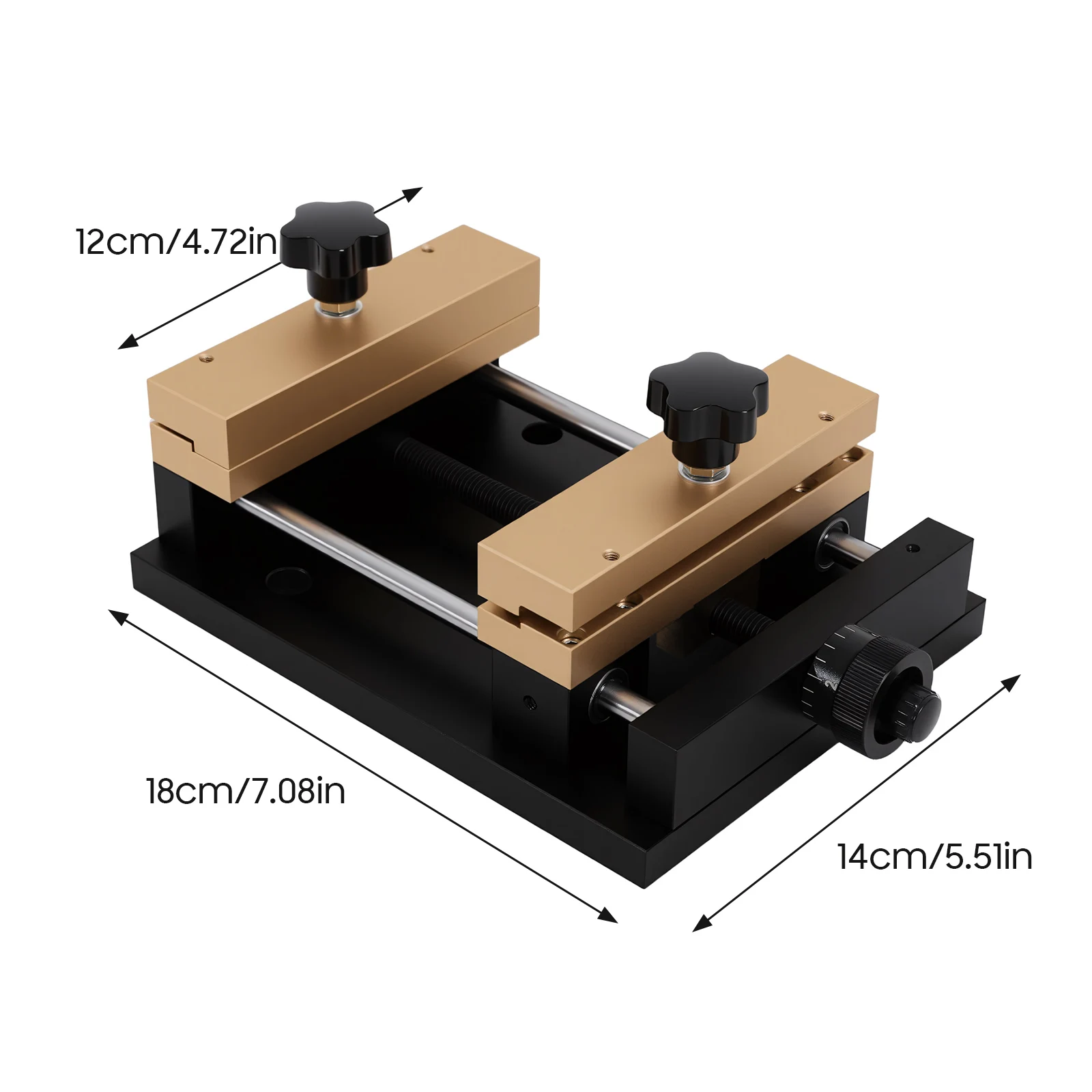 Laser Cutting Engraving Marking Machine Fixing Fixture Anodized Aluminum Alloy One Side Fixed Sliding Clamp With Countersunk Mounting Holes Fit M5 M6 Screws Industrial Laser Equipment Workpiece Clamping Tool