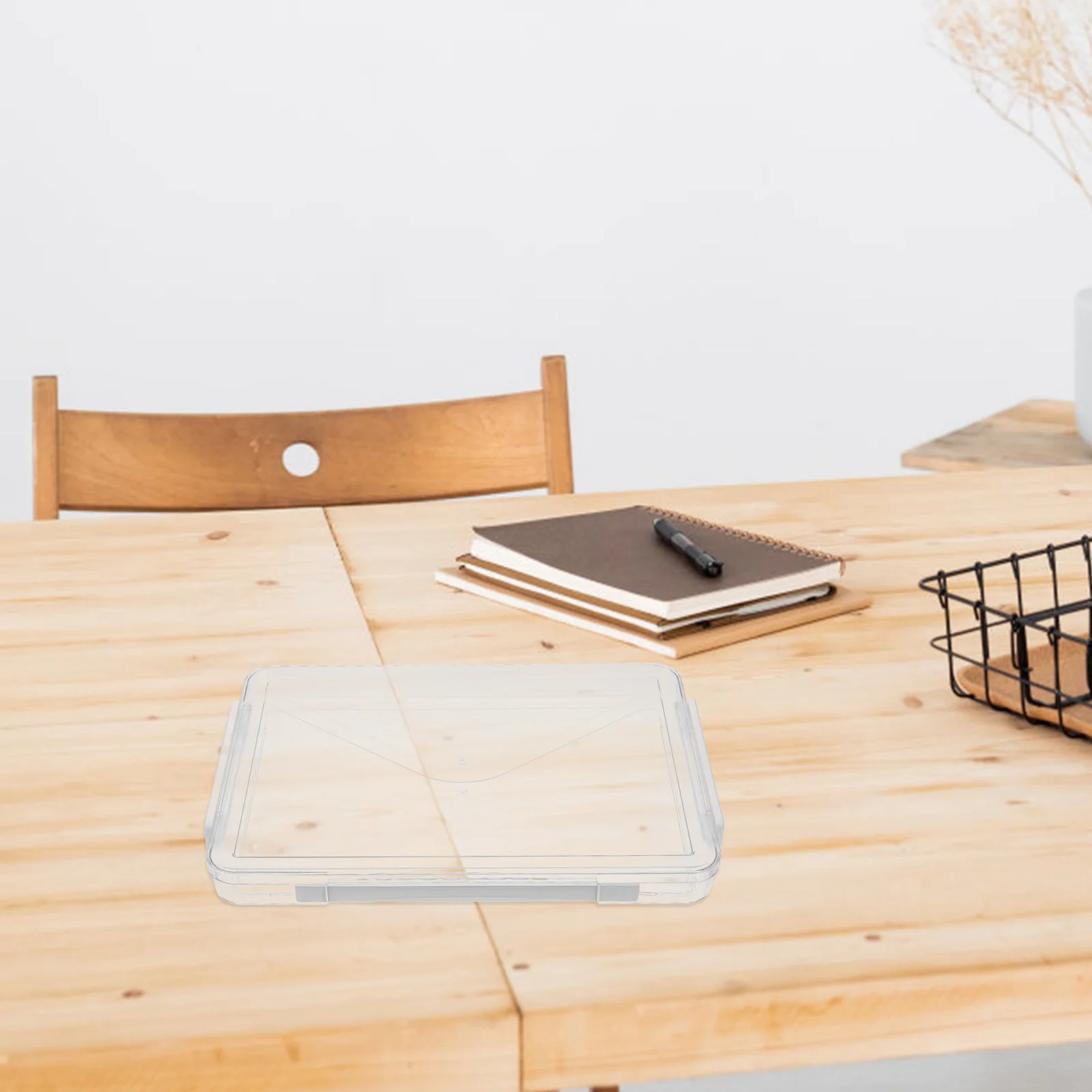

ID Storage Box Handle Organizer Proofing Documents Flat Plastic Bins with Lids File Boxes Small