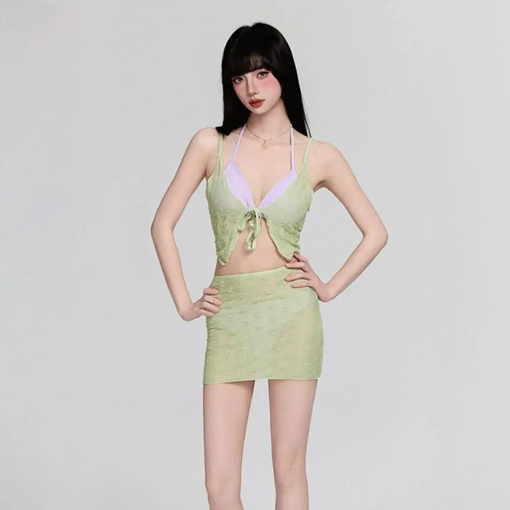 Lace Details Women's Bikini Tummy-Control Design Slimming Design Pure & Sexy Bikini High-Waisted Pure-Sexy Fusion