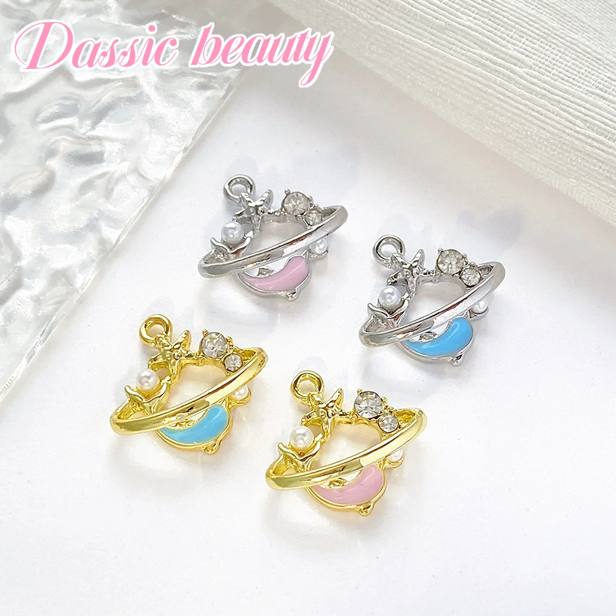 

10 шт., подвески в виде дельфина ручной работы, звездное небо, звезда, ожерелье, серьги, браслет, подвеска, разъемы, фурнитура для изготовления ювелирных изделий своими руками