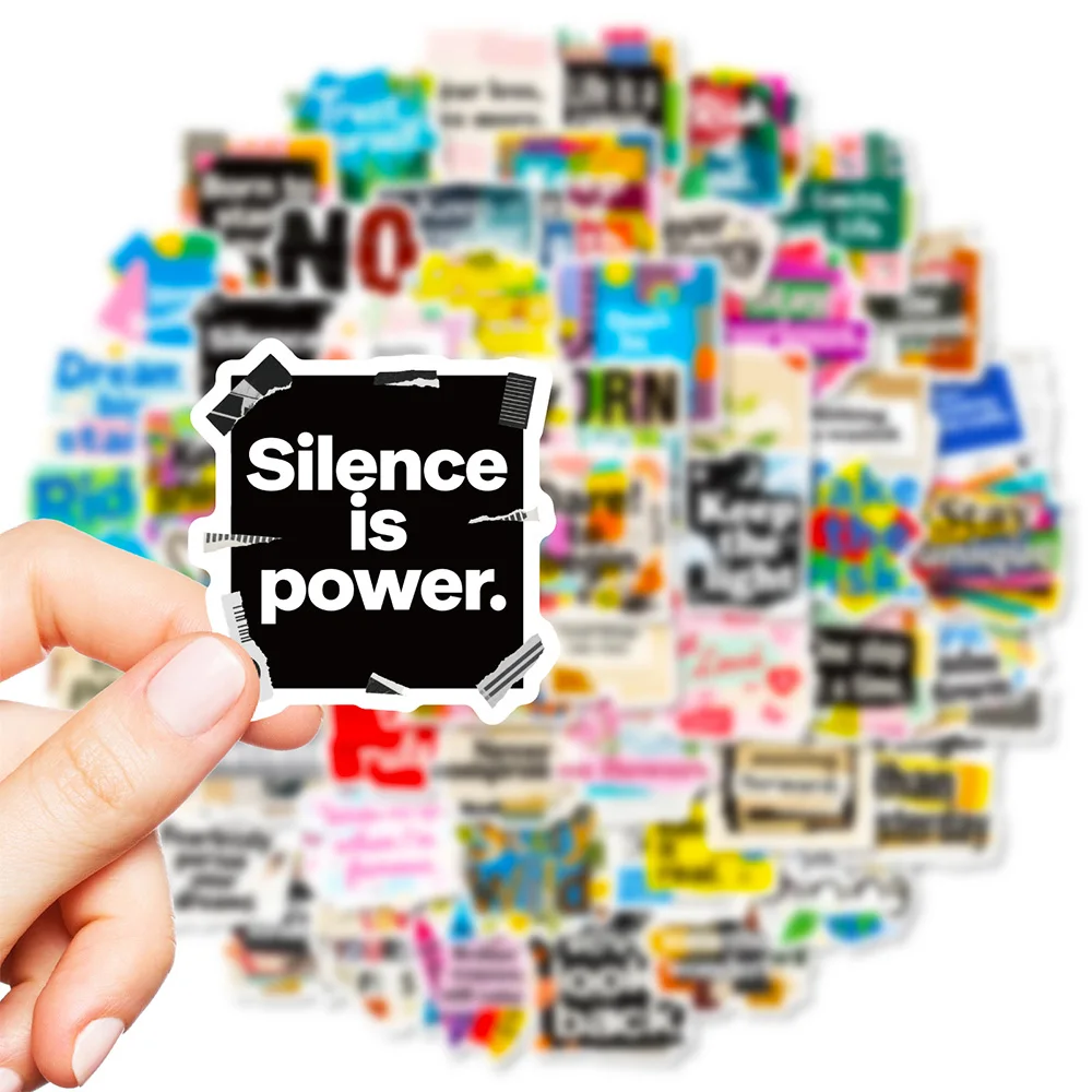 

56PCS Motivational Cartoon Doodle Stickers Set Waterproof PET DIY Toy Decoration Stickers for Laptop Phone Luggage and Gifts