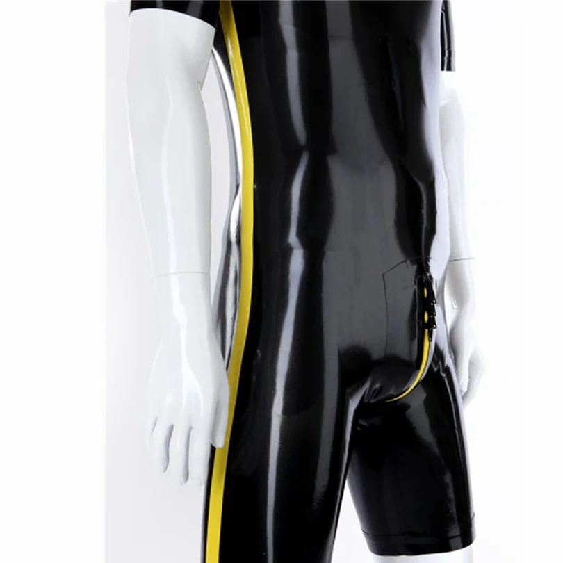 Men Panties Latex shorts With Crotch Rubber Shorts fetish wear latex costume fetish Zipper Underwear bodysuit