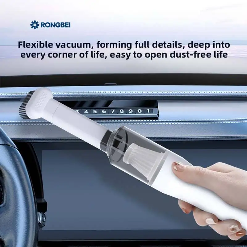 مكنسة كهربائية محمولة للسيارة، شفط قوي، شحن لاسلكي، بدون كيس، مناسبة للاستخدام المنزلي والسيارة