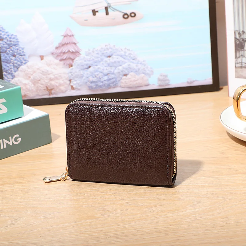 Women Credit Card Holder Wallet RFID Blocking Fashion Female Small Leather Card Organizer Zipper Pocket ID Card Pouch Coin Purse