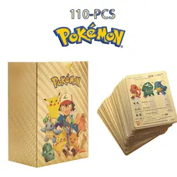 110-55pcs Pokemon Cards Pikachu Gold Silver Black Vmax GX Vstar Spanish English French marvel Combat Energy Collection Card Gift