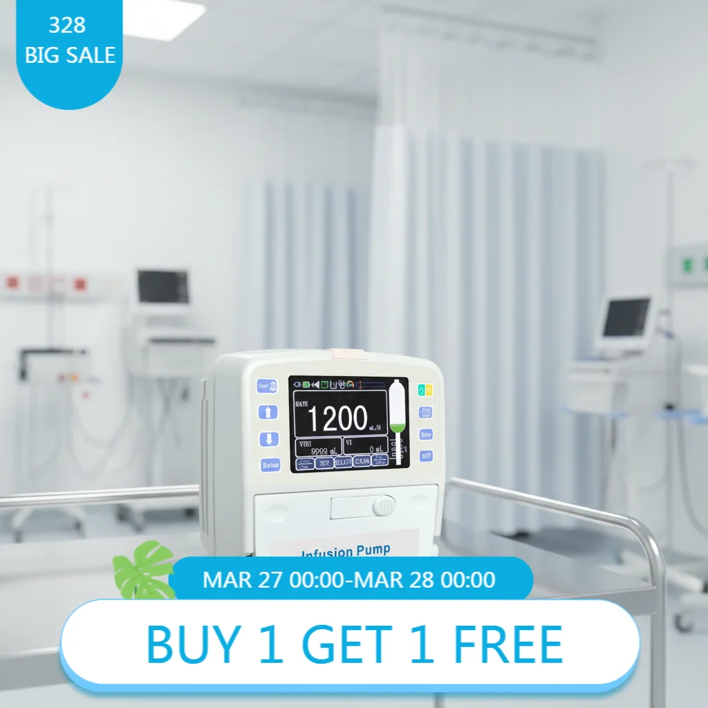 Intelligent Hospital Infusion Pump Real Time Display 3‑Level Pressure Detection Waterproof Rechargeable Medical Infusion Pump