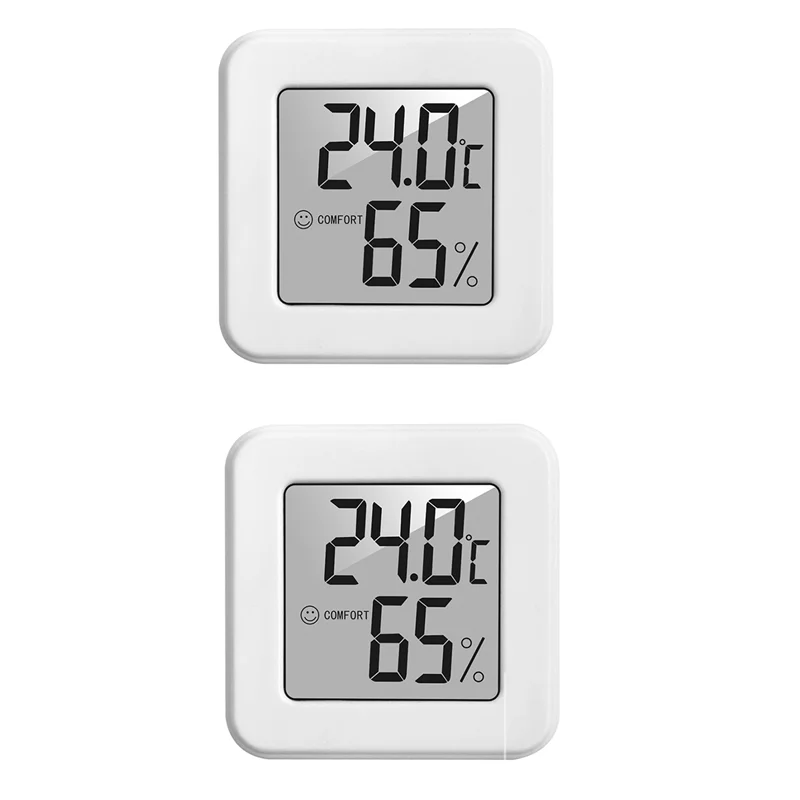 ABKQ-2X 1207 مقياس درجة الحرارة والرطوبة الإلكتروني الصغير ميزان حرارة السيارة مع عرض الوجه المبتسم ميزان الحرارة الداخلي