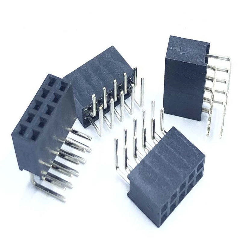 Double-row bent pins have a spacing of 2.0mm. The bent needle base of the double-row pins has 2*4/5/6/7/10/20/40 protrusions. Th