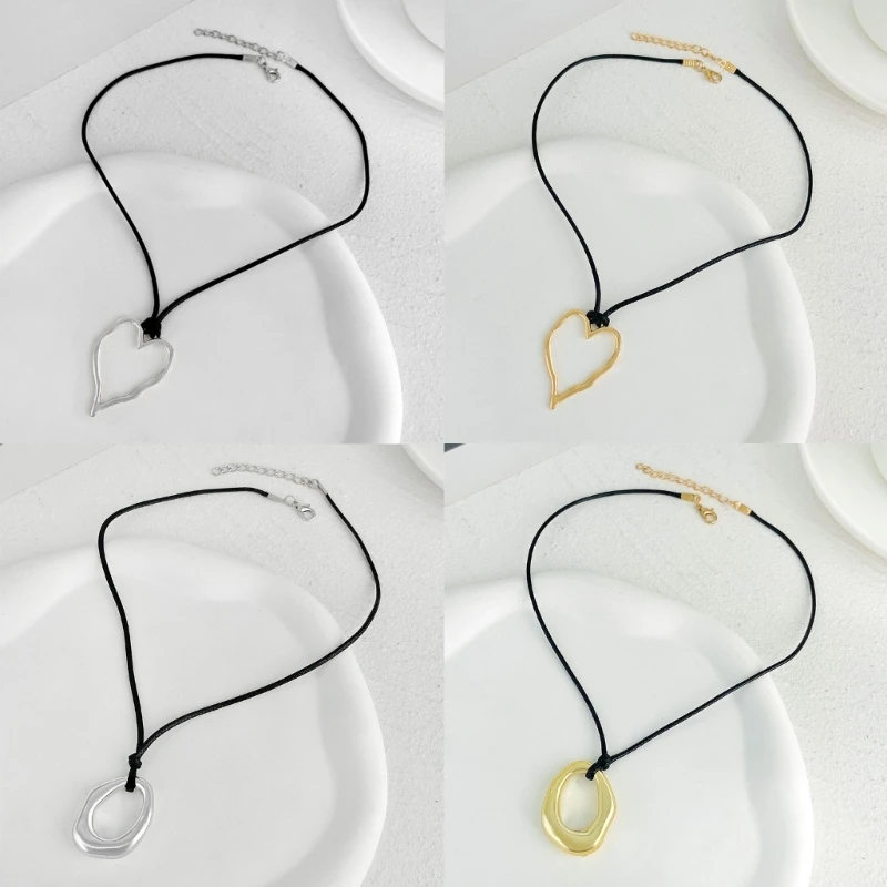 Pendant Necklaces Pendant Necklaces Irregular Shaped Jewelry CCB Material Geometric Neck Jewelry Rope Necklace for Girls