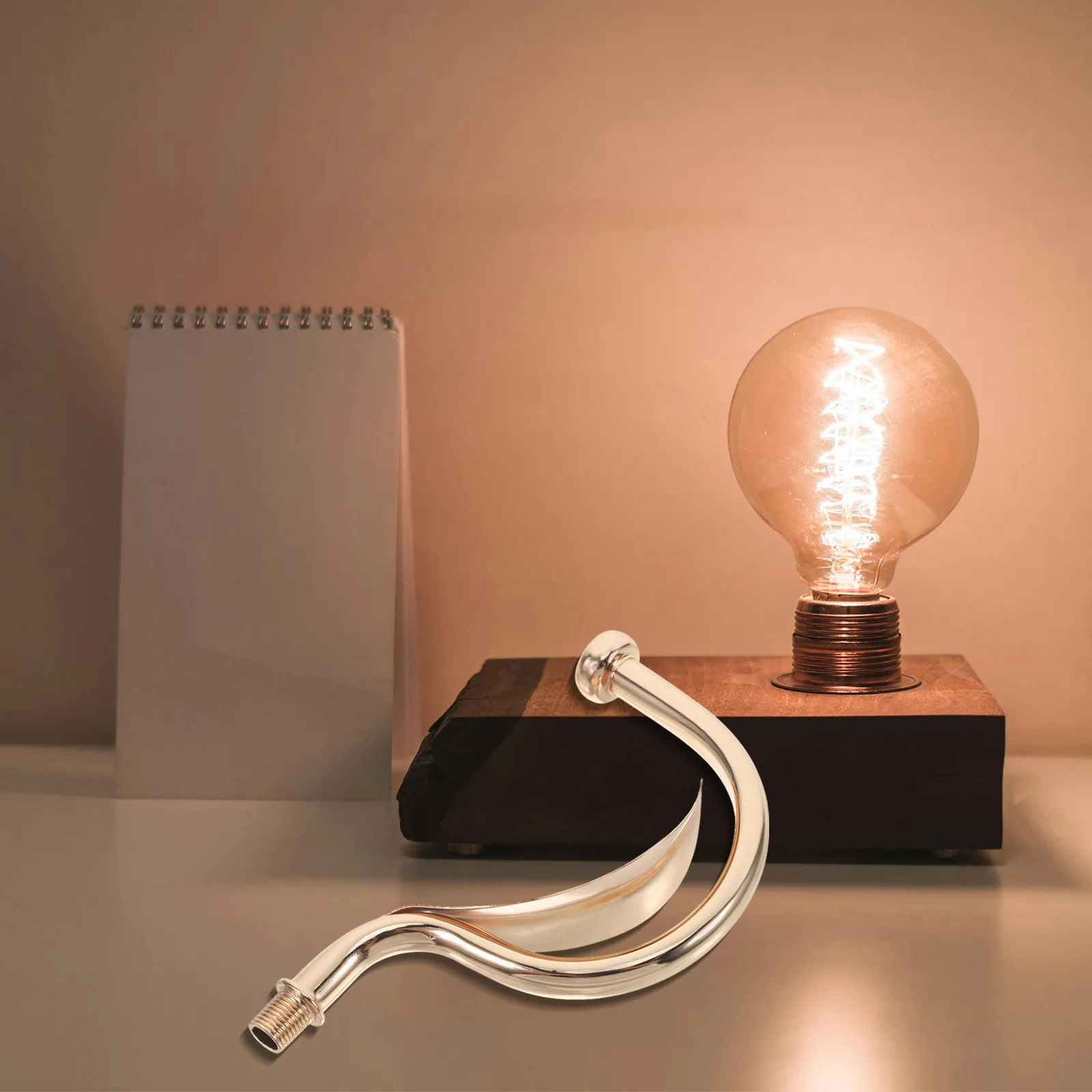 Metal Curved Wall Lamp Stem Replacement Accessory for Corridor Hallway Living Room Bedroom Study DIY Lighting Fixture Repair