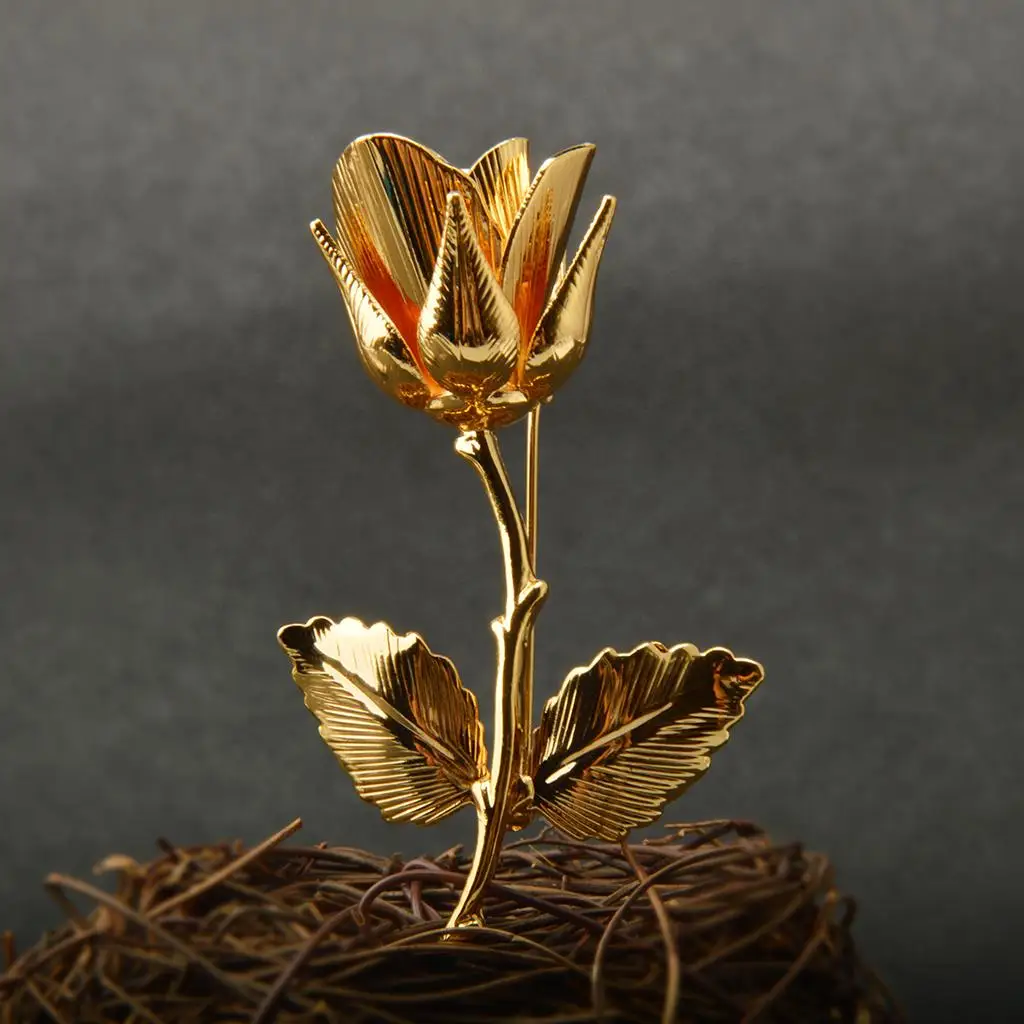 

Elegant Plated Pink Gold Pin Broche Men Costumes Married Wedding Jewelry