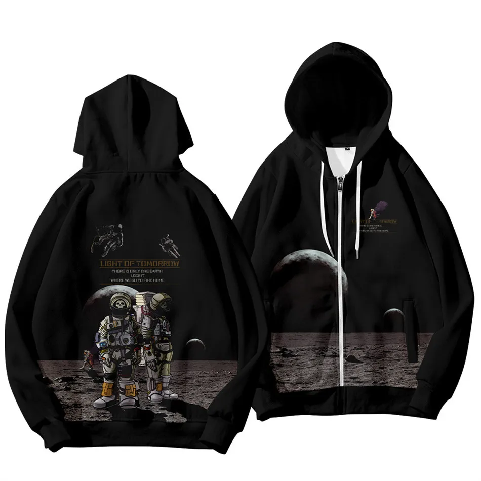 

Space Astronaut Hoodies Men Women Unisex Fashion Harajuku Sweatshirt Hoodie Hip hop Zip up Jacket and Coat Brand Clothing