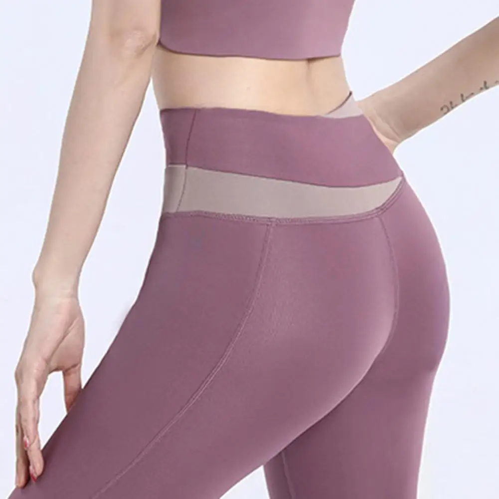 Mallas lisas sin costuras para mujer, mallas suaves de entrenamiento, pantalones de Yoga de cintura alta, ropa de gimnasio, Leggings de licra, pantalones deportivos