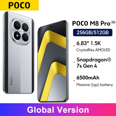 POCO M8 Pro смартфон  Snapdragon® 7s Gen 4 6.83" AMOLED 8/256 ГБ