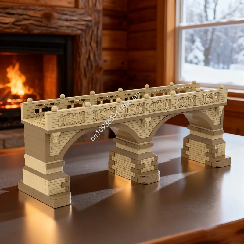 

1425 шт. MOC Ренессансный мост, город, модель, строительные блоки, строительные блоки, сборные игрушки, идея «сделай сам», образование, Рождественский подарок для детей