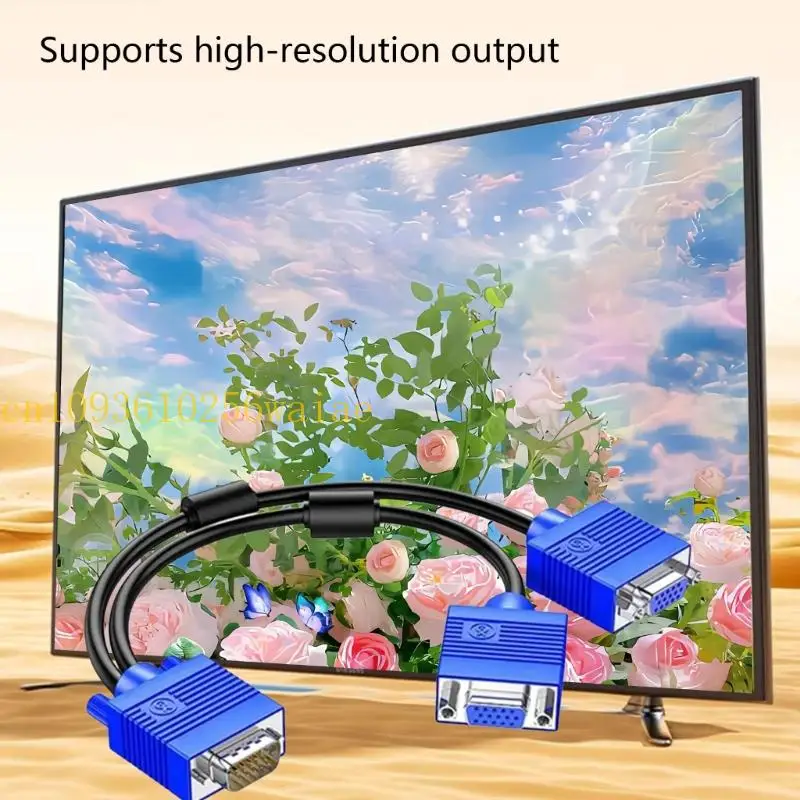 VGA-splitterconnectoren 1 in en 2 uit poort Uitbreiding Snelle snelheid voor apparaten met 1080P-resolutie