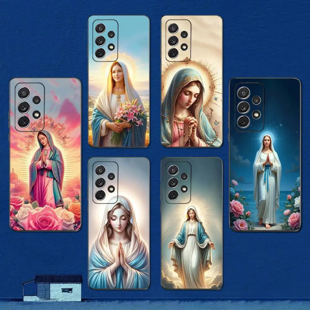 Virgin De Guadalupe Art Phone Case For Samsung S22,S21,S20,S10,S9,S25,S24,S23,Ultra,FE,Plus,Lite,Soft Silicone Black Cover