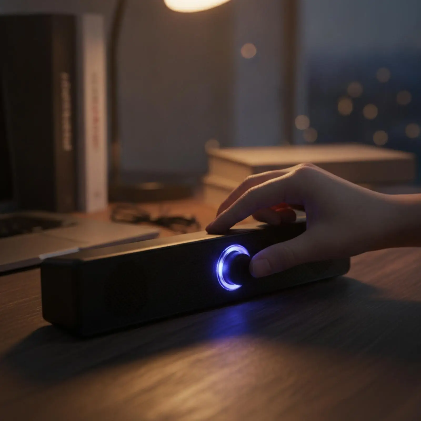 Wired Speaker for Desktop PC with LED Volume Control USB Audio Output for Laptop Computer