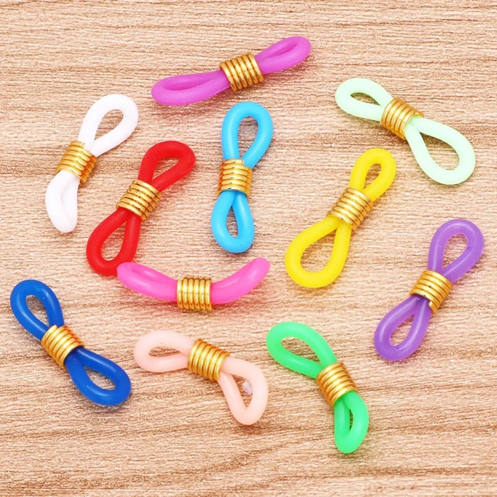 Adjustable Silicone Eyeglass Chain Ends with Ring Connector Retainer for Glasses Lanyard Jewelry Making Kit Accessory
