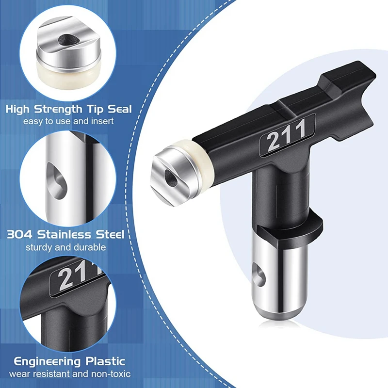 Embouts de pulvérisateur de peinture sans air, tête de buse de peinture, odorà peinture sans air, garde d'embout de pulvérisateur, pièces de machine de pulvérisation sans air, 14 pièces