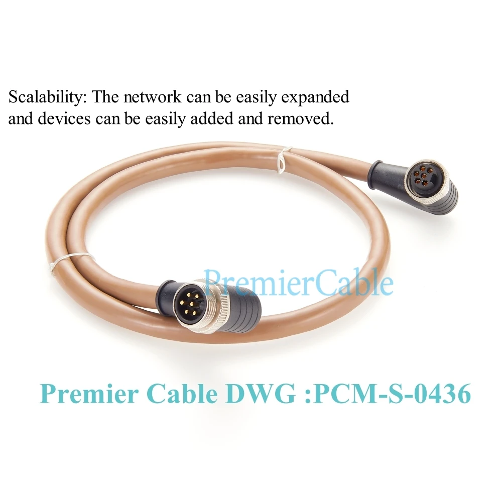 IP67 Rechtwinkliges 7/8"-16UN 6-Pin-Verlängerungskabel (Stecker auf Buchse) Minifast 7/8" Feldbus-Industriekabel für CC-Link – Detail 3