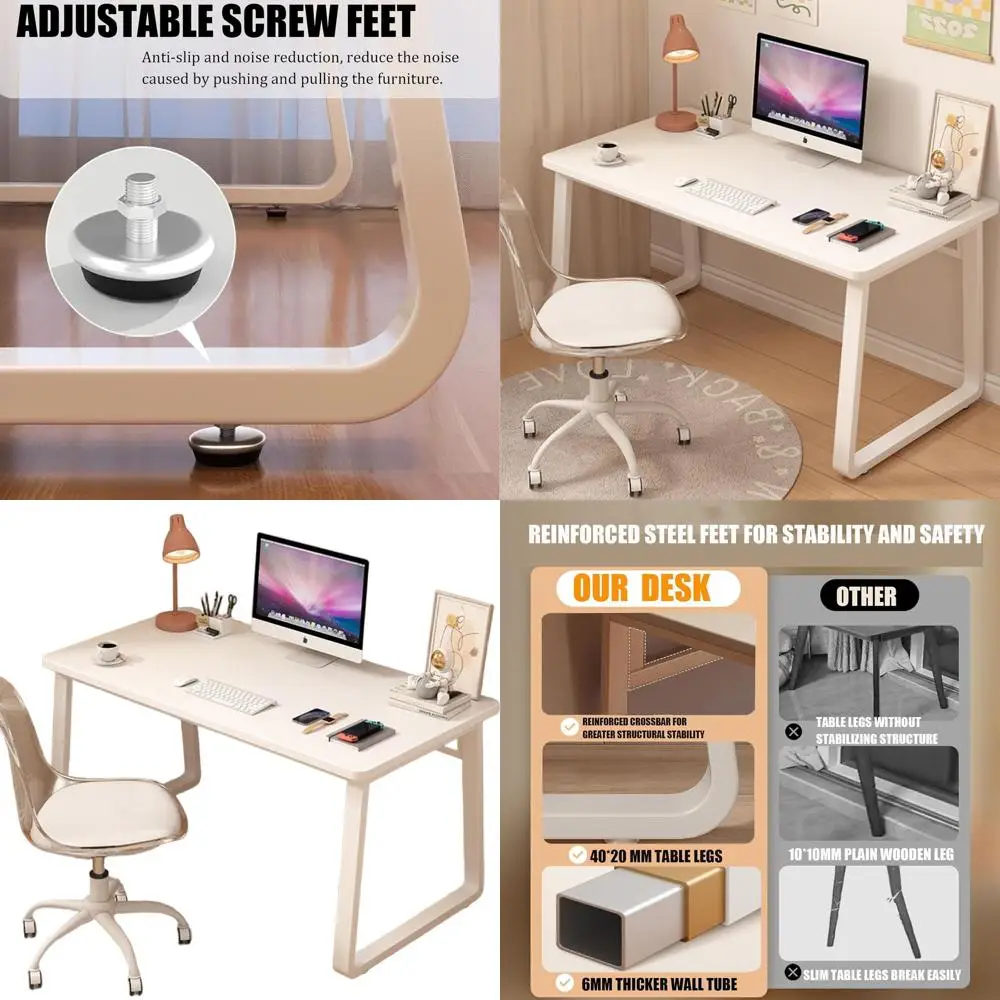 

Компактный компьютерный стол с прочной деревянной столешницей и металлическим каркасом для эффективного использования в домашнем офисе