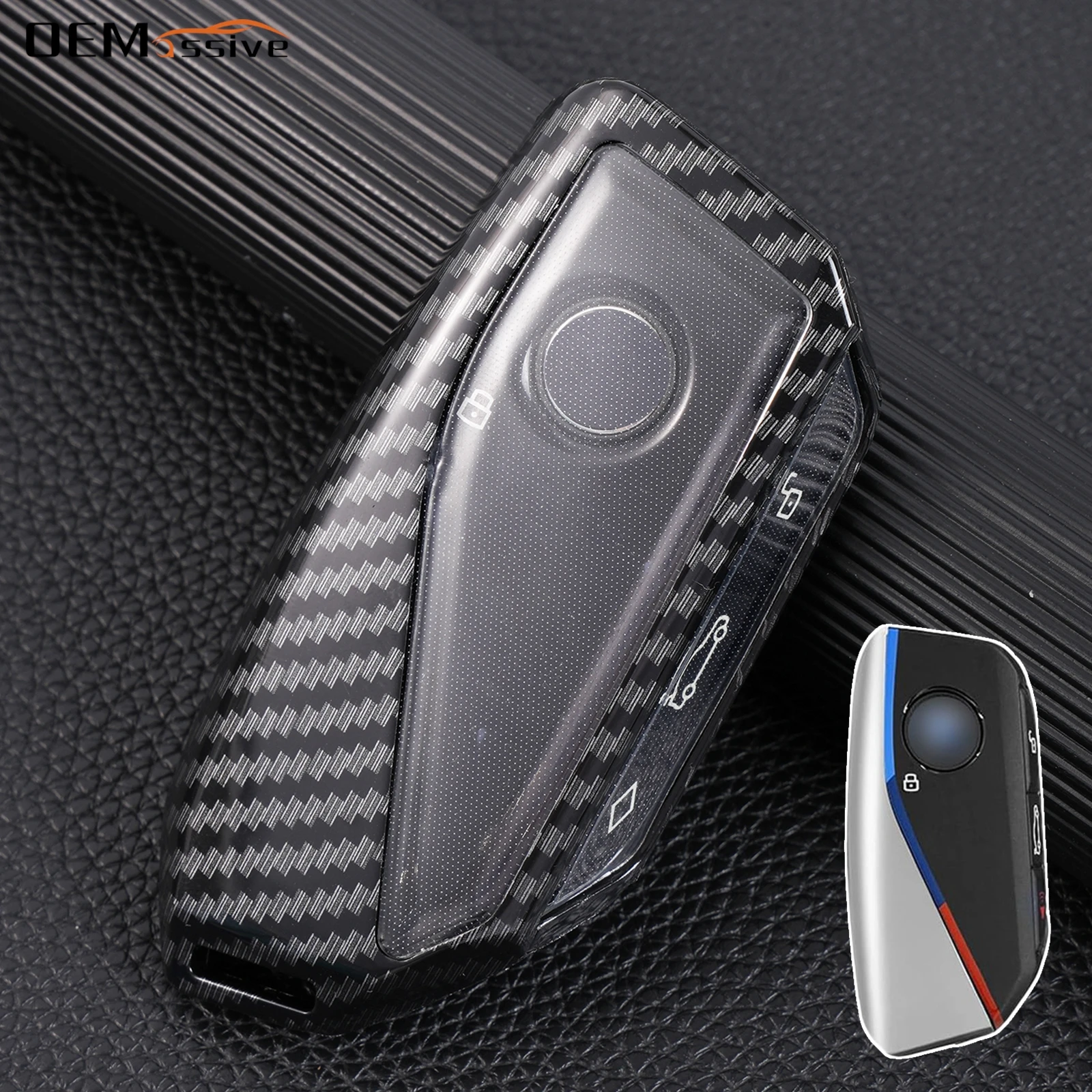 For BMW IX I5 I7 XM X1 X2 X5 X6 X7 3 5 7 Series Carbon Fiber Remote Car Key Fob Case Cover Shell 740 840 M Sport 2024 2025