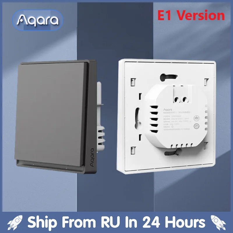 Aqara-Interruptor de pared inteligente E1 ZigBee 3,0, interruptor de luz con llave inalámbrica para el hogar, cable de fuego sin neutro, para la