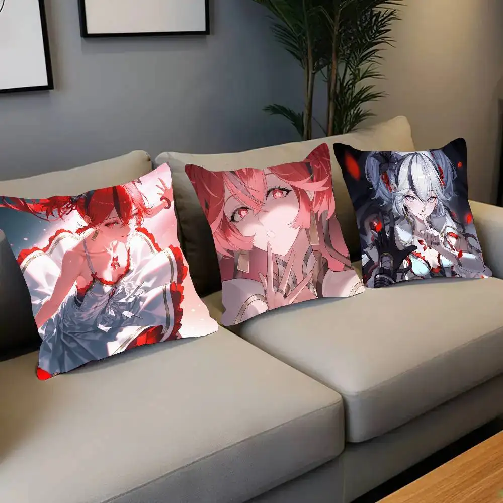 Camelya Game W-Wuthering Waves Pillow Case Fashion Square Pillowcase Bedroom Sofa Room Ins Decoration Leisure
