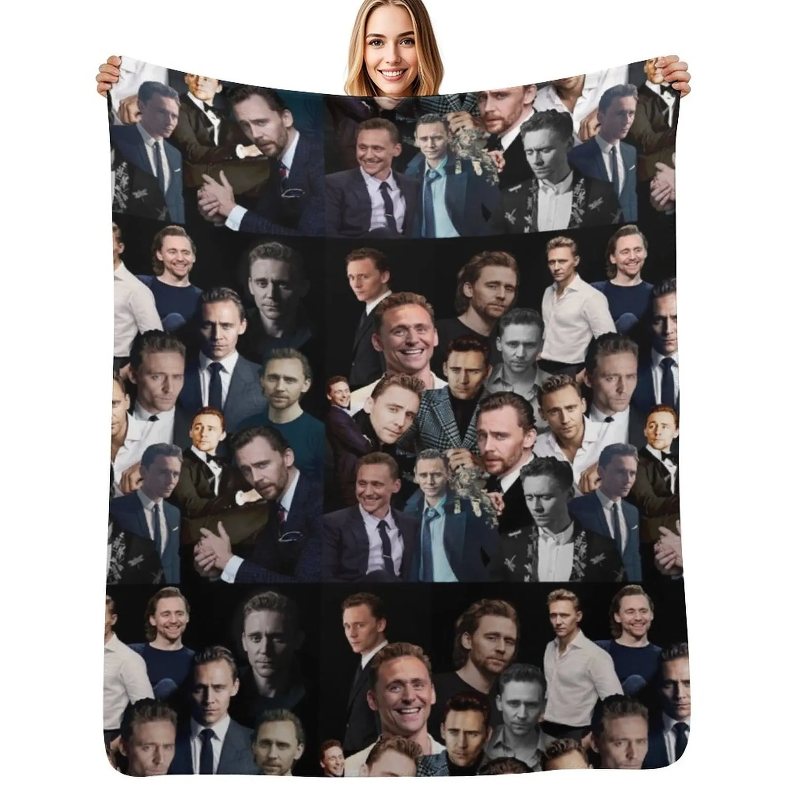 

Tom Hiddleston Sexy Collage Throw Blanket Giant Sofa Large Single Designers Blankets