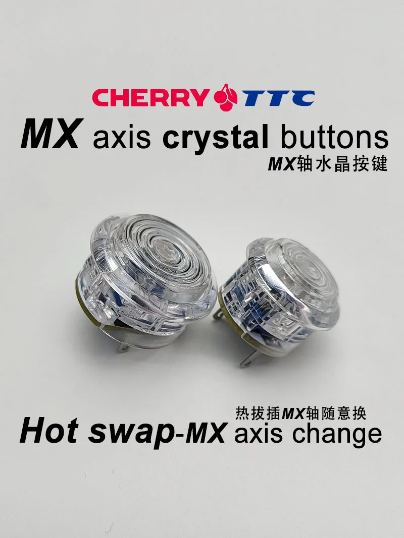 ST-M3 axis crystal buttons/Hot swap/MX axis /Street Fighter6/SI TONG Transparent frame button of HITBOX arcade joystick