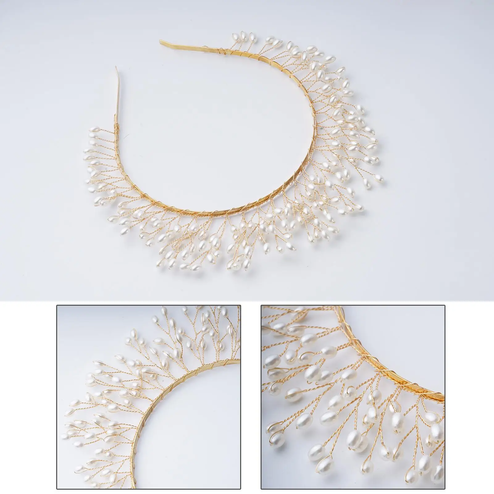 موضة الذهب اللون عصابات الشعر العروس ليف Headbands حلية التيجان يترك الزفاف الشعر هوب اكسسوارات النساء الشعر مجوهرات الرومانية