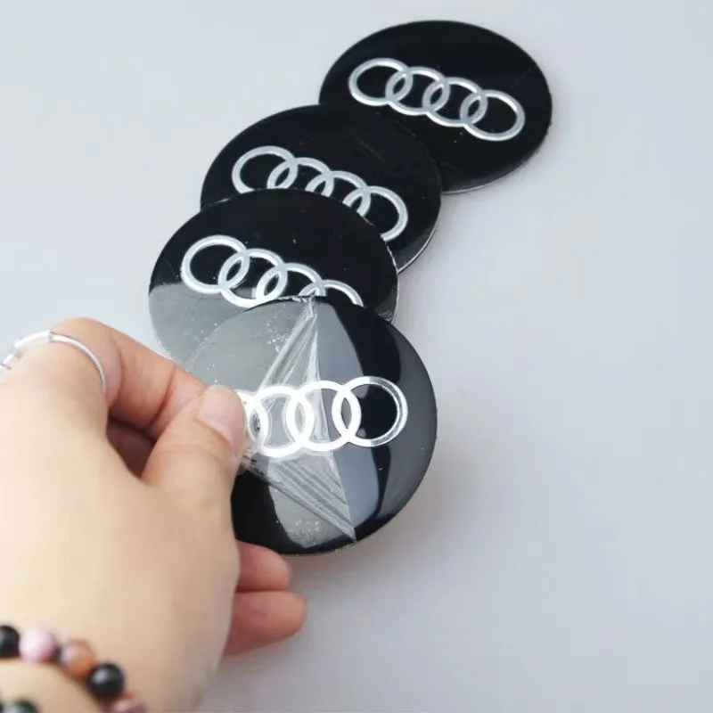 

4 шт. 56-мм наклейки-эмблемы на центральные колпачки колес для Audi A3 A4 A5 A6 Q3 Q5 Q7 TT