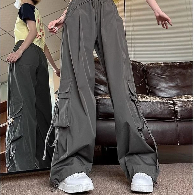 

Women Wide-legged Pants Vintage Workwear Pants Baggy Trouser Baggy Trouser Y2k Harajuku High Waisted Streetwear Design Casual