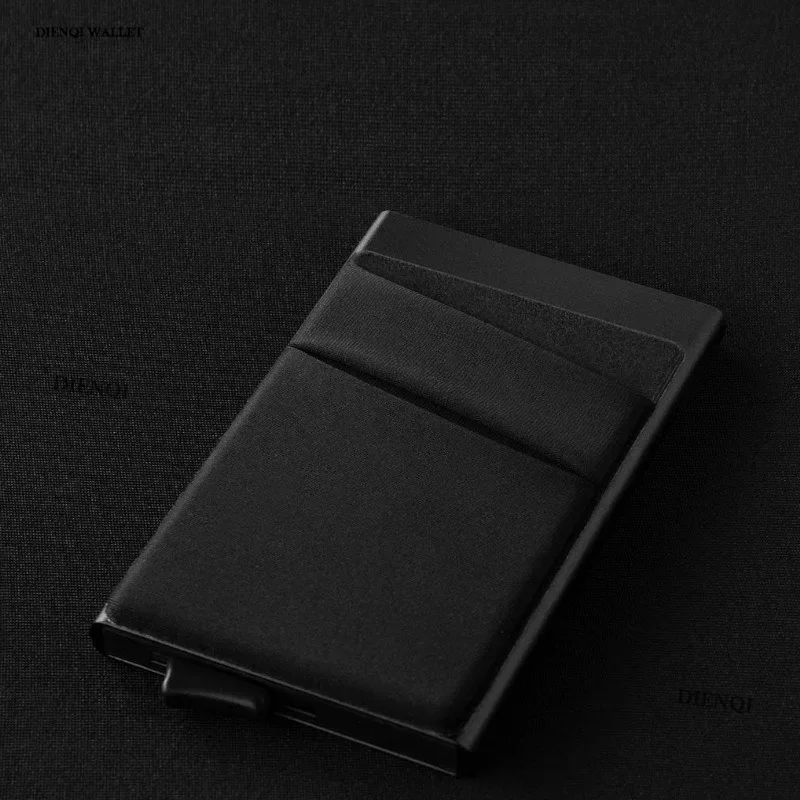 Rfid حجب حامل البطاقة التلقائية محفظة معدنية رفيعة للرجال الألومنيوم رقيقة الائتمان معرف البنك حامل بطاقة عارضة النساء محافظ حالة