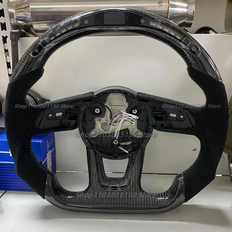 

LED Steering Wheel For Audi A3 RS3 RS4 RS5 S3 S4 S5 A5 A4 B9 2016 2017 2018 2019 2020 Model Alcantara Audi Car Steering Wheel