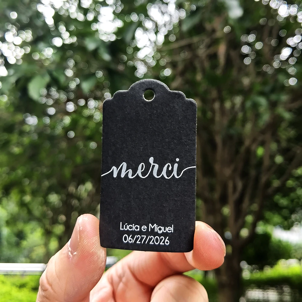 

35x62mm Wedding Decoration Personalized Print Kraft Hang Tags With Custom Logo Name Handmade Retro Labels DIY Graffiti Word Card