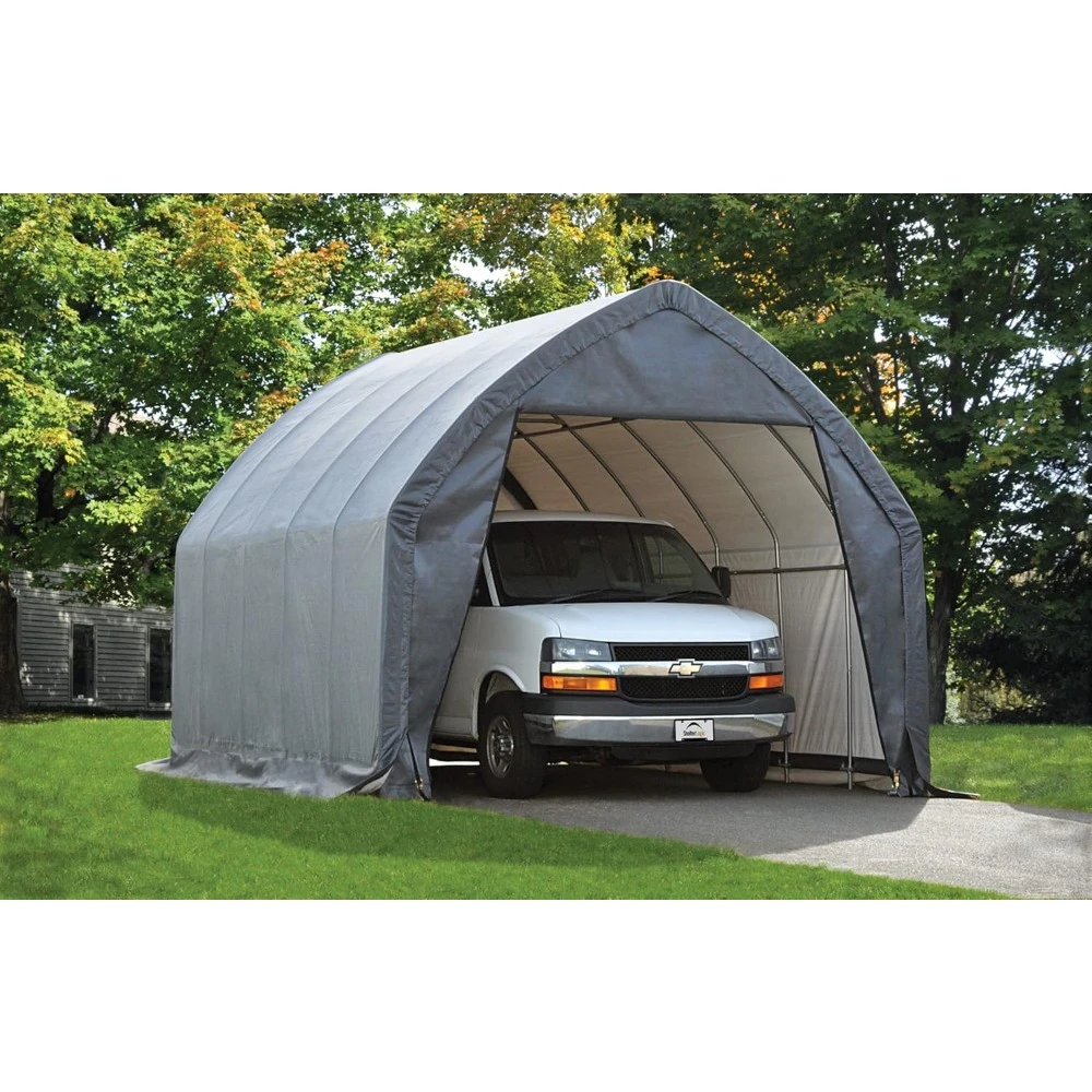 Garage-in-a-Box Portable Outdoor Garage for SUV and Full-Size Trucks, All-Season Car Canopy Carport, 13' x 20' x 12', Gray