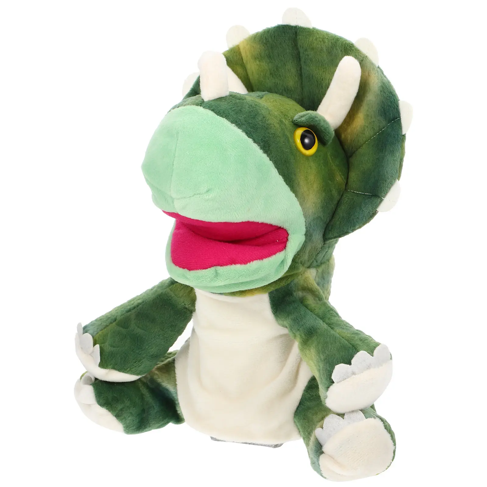 

Dinosaurs Hand Puppet for Kids Interactive Storytelling Tool Comfortable Soft Material Improves Motor Skills Communication