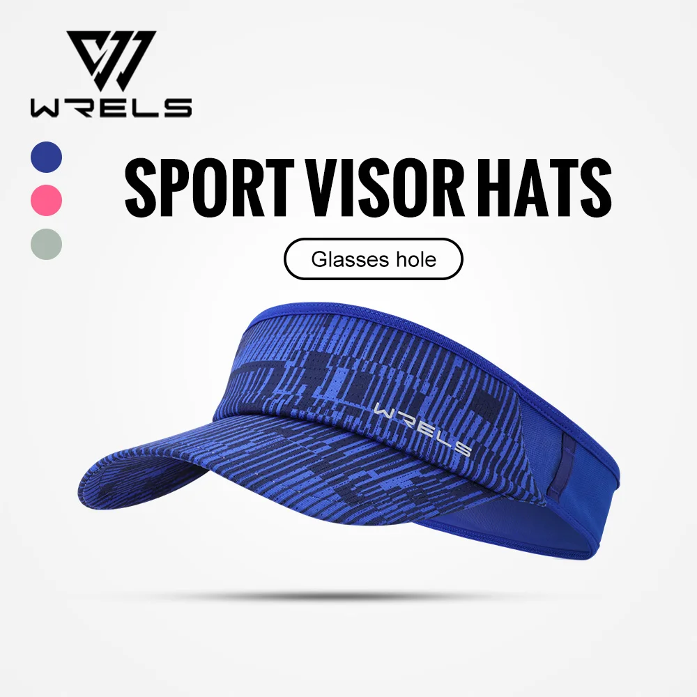 

WRELS Sports Sun Visor Hats Adjustable Sun Visor Caps Lightweight Packable Cooling Stretchy Visor Hat for Running Tennis Golf