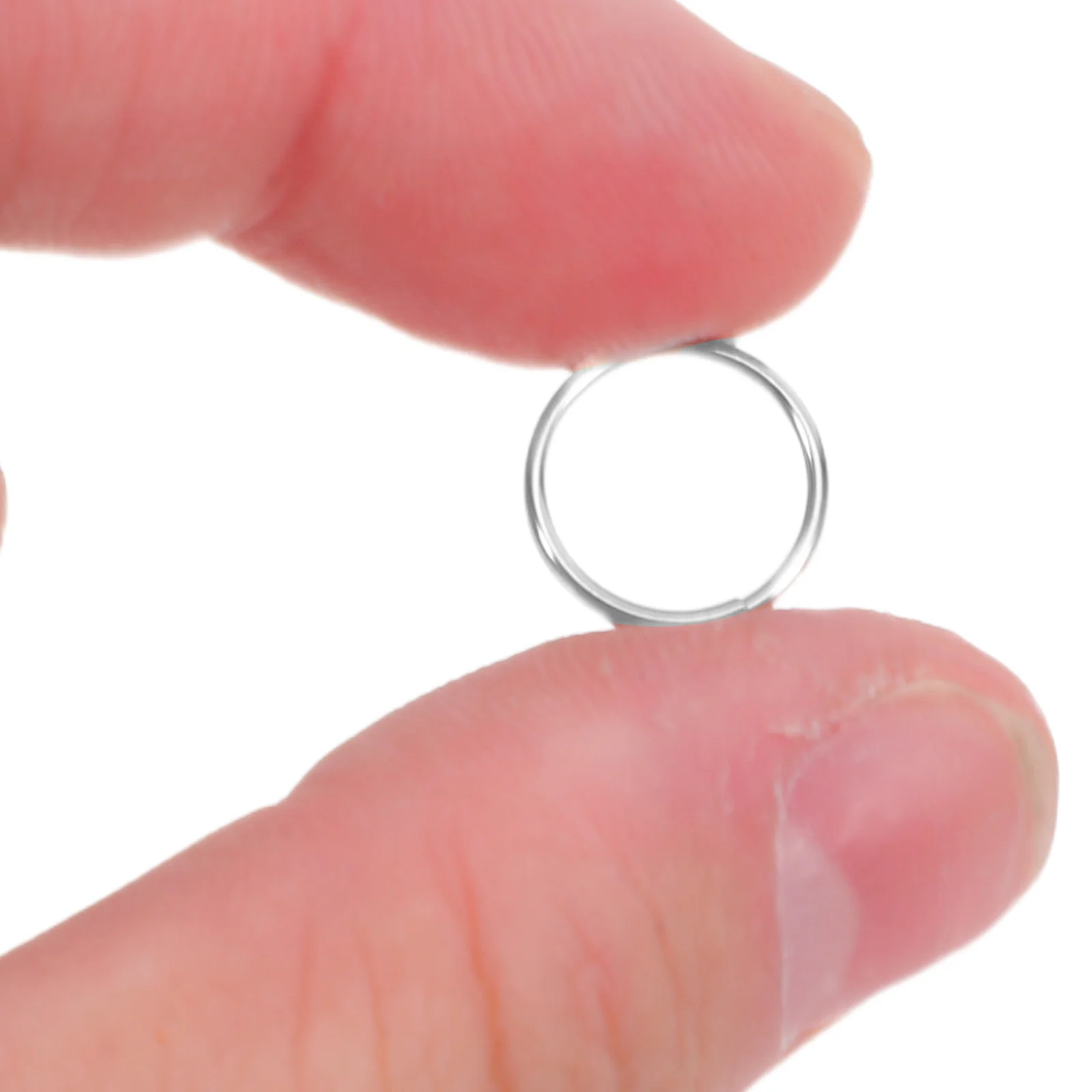 

100 Pcs Stainless Steel Color Small Iron Ring Key Split Blank Keyrings Mini for Crafts Miss